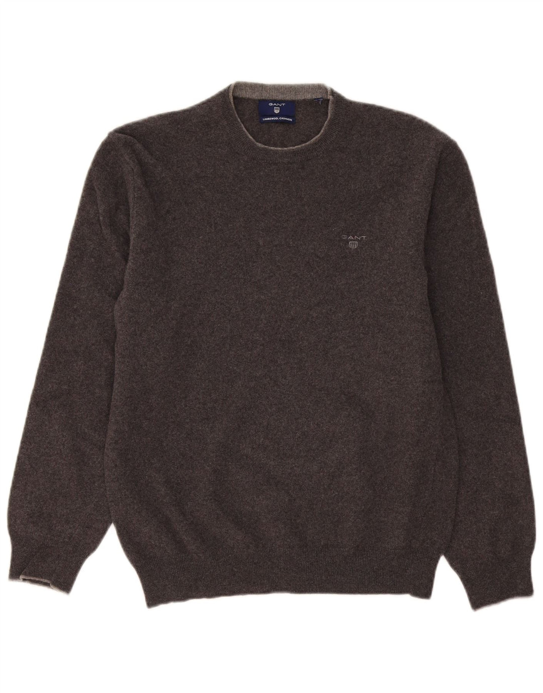 Gant Mens Crew Neck Jumper Sweater Medium Grey Lambswool