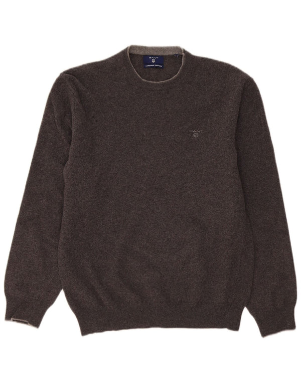 Gant Mens Crew Neck Jumper Sweater Medium Grey Lambswool