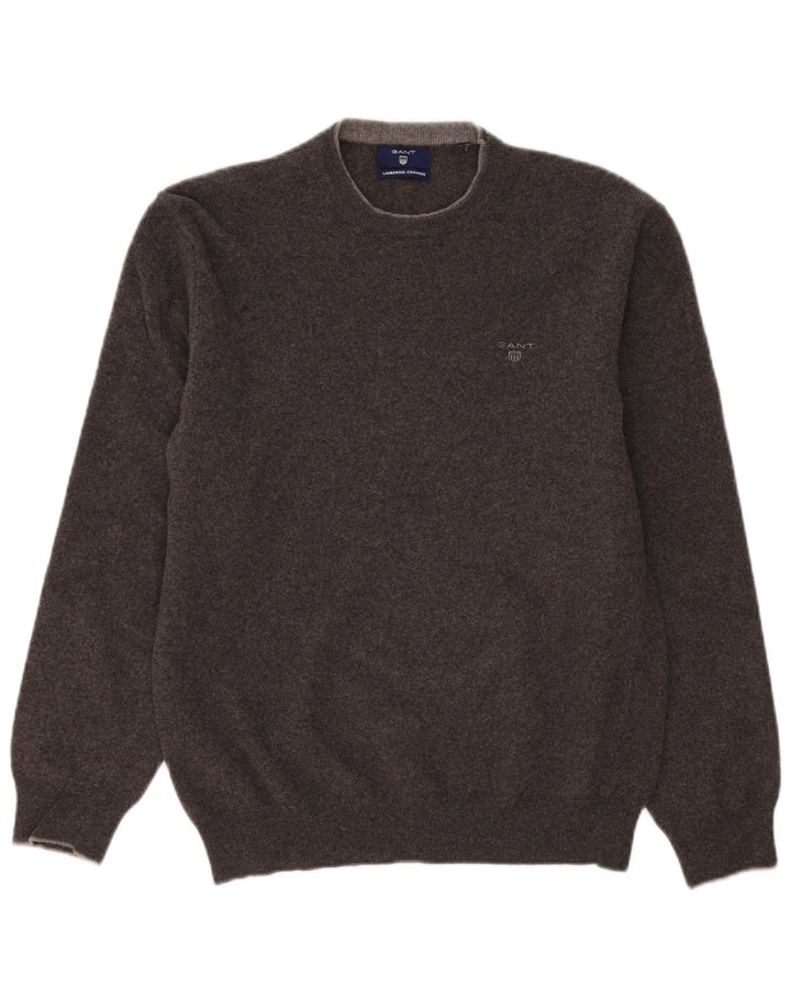 Gant Mens Crew Neck Jumper Sweater Medium Grey Lambswool