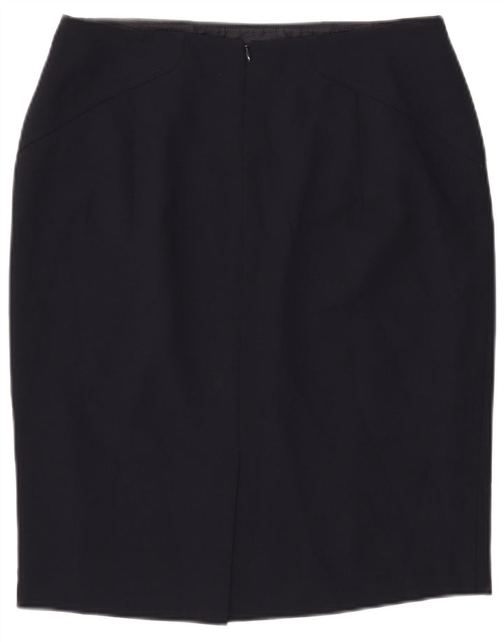 John Lewis Womens Pencil Skirt UK 12 Medium W30 Navy Blue Polyester