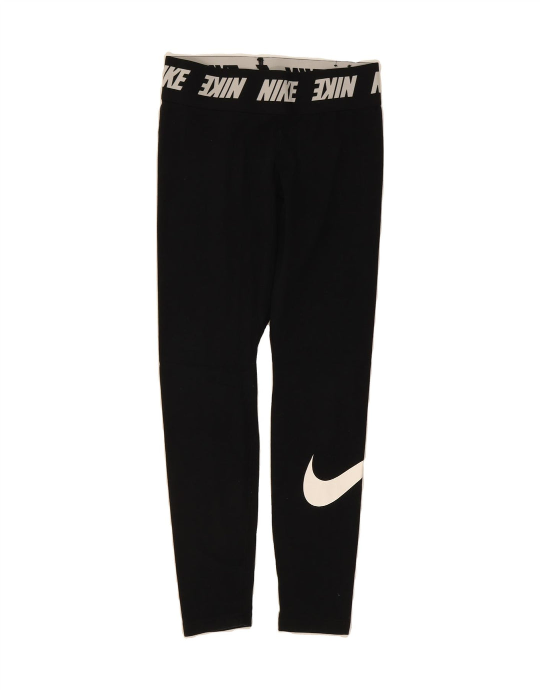 NIKE Womens Graphic Leggings UK 12 Medium  Black Cotton Vintage Nike and Second-Hand Nike from Messina Hembry 