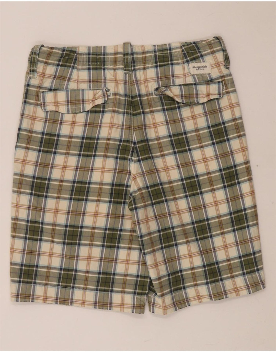 ABERCROMBIE & FITCH Mens Chino Shorts W30 Medium Beige Check Cotton