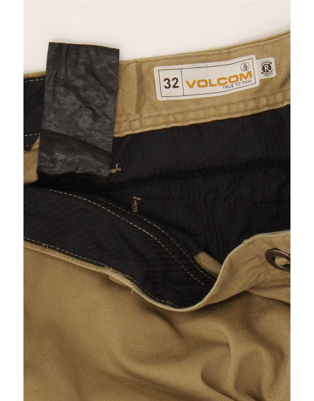 Volcom Mens Chino Trousers W32 L31 Brown Cotton