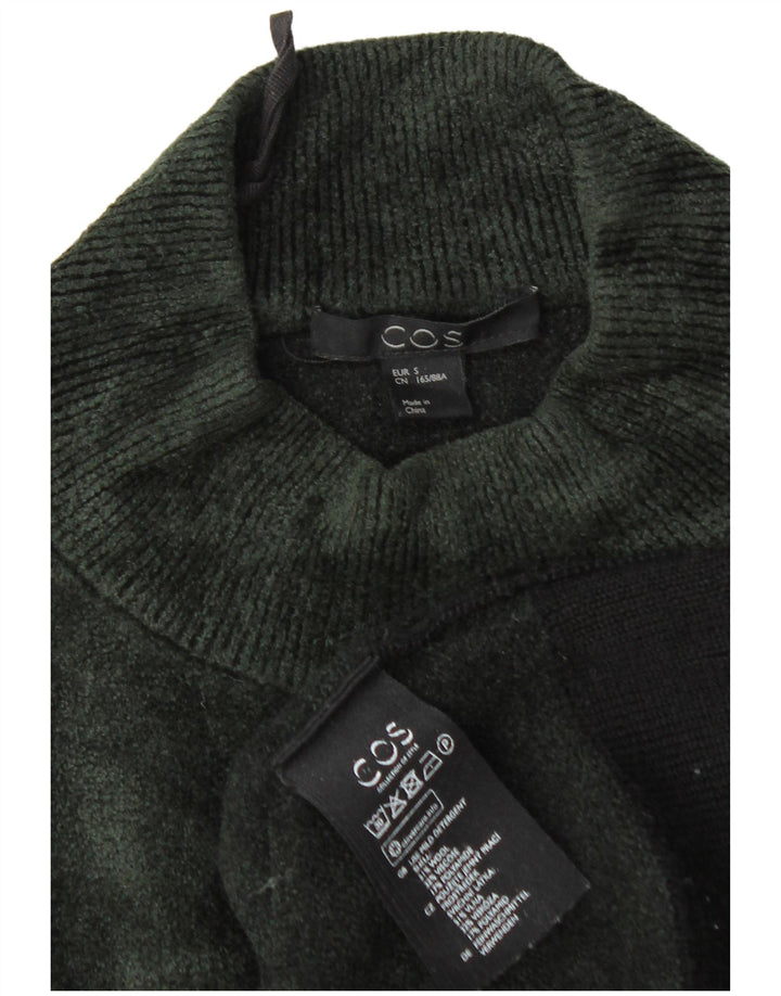 Cos Womens Turtle Neck Jumper Sweater UK 10 Small Black Colourblock Wool