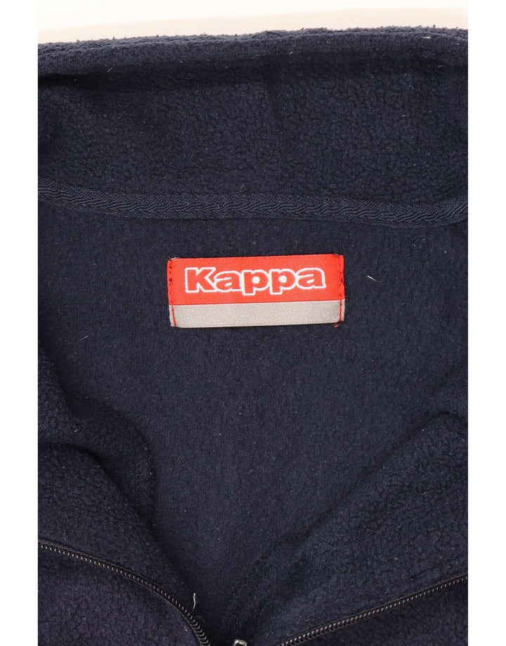 KAPPA Mens Zip Neck Fleece Jumper Medium Navy Blue