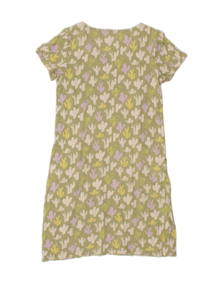 WHITE STUFF Womens Abstract Pattern Shift Dress UK 10 Small Green Cotton Vintage White Stuff and Second-Hand White Stuff from Messina Hembry 
