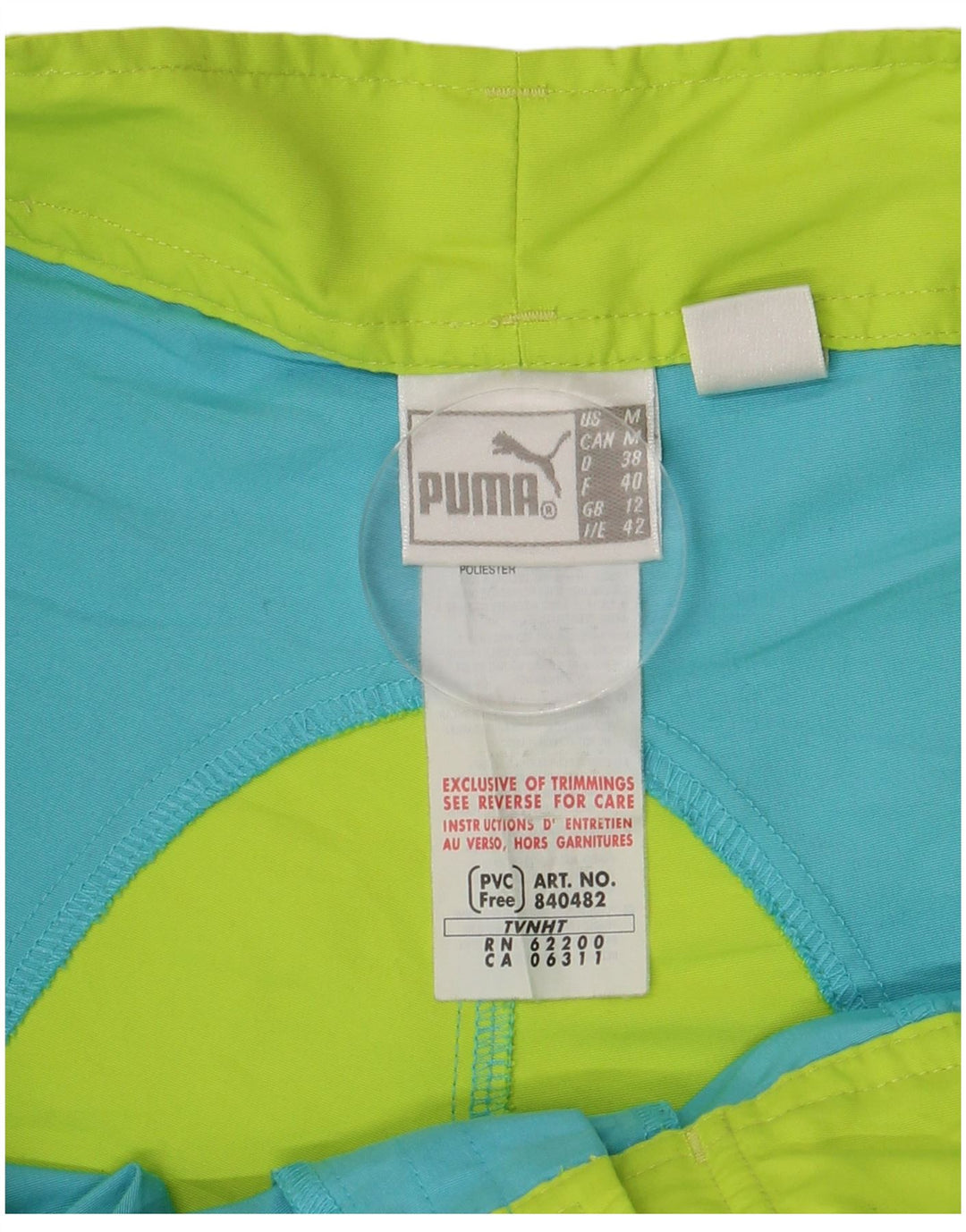 PUMA Womens Swimming Shorts UK 12 Medium Blue Colourblock Polyester