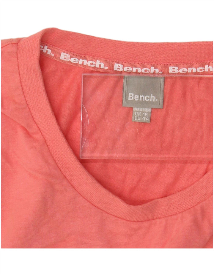 BENCH Womens Graphic T-Shirt Top UK 16 Large Pink