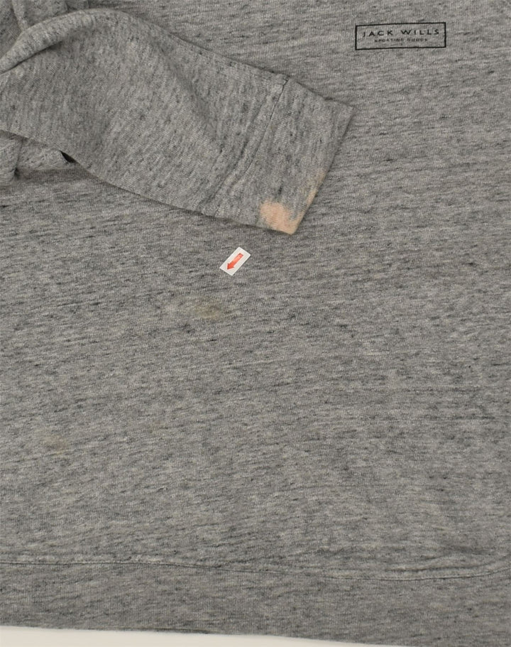 JACK WILLS Womens Oversized Sweatshirt Jumper UK 12 Medium Grey Flecked | Vintage Jack Wills | Thrift | Second-Hand Jack Wills | Used Clothing | Messina Hembry 
