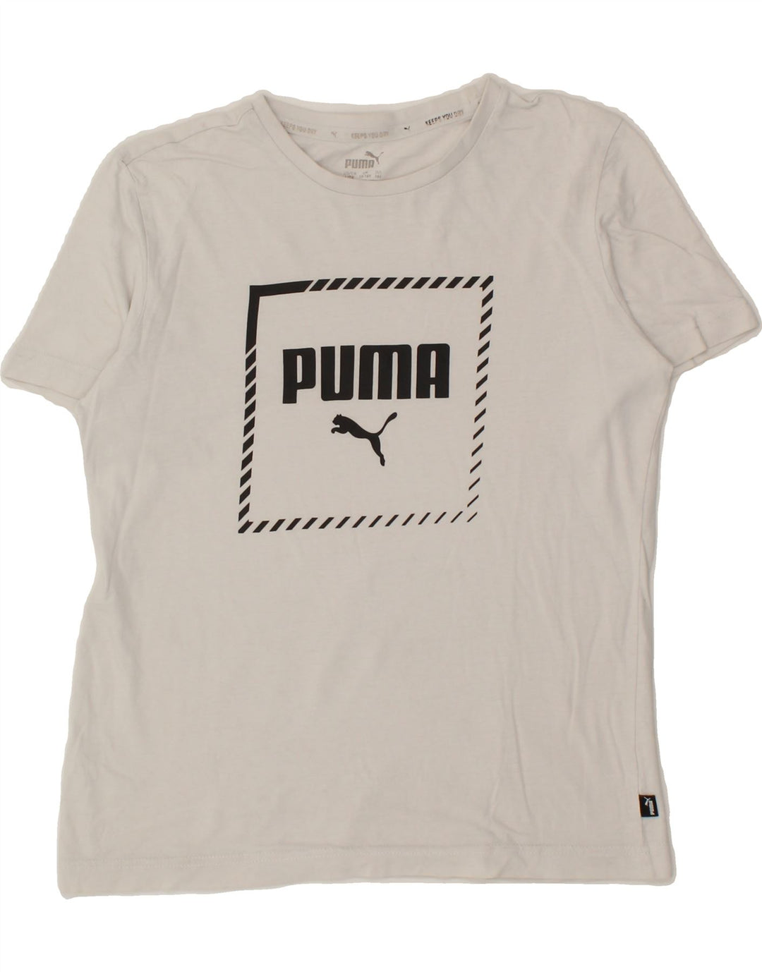 PUMA Boys Graphic T-Shirt Top 13-14 Years White Vintage Puma and Second-Hand Puma from Messina Hembry 