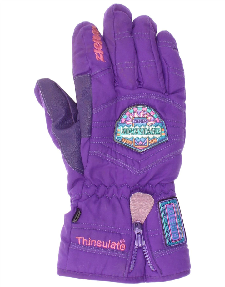 Vintage Womens Graphic Ski Gloves Large Purple