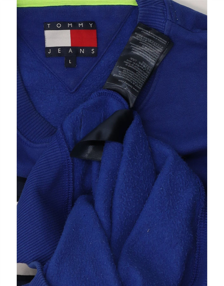 Tommy Hilfiger Mens Graphic Sweatshirt Jumper Large Blue Cotton