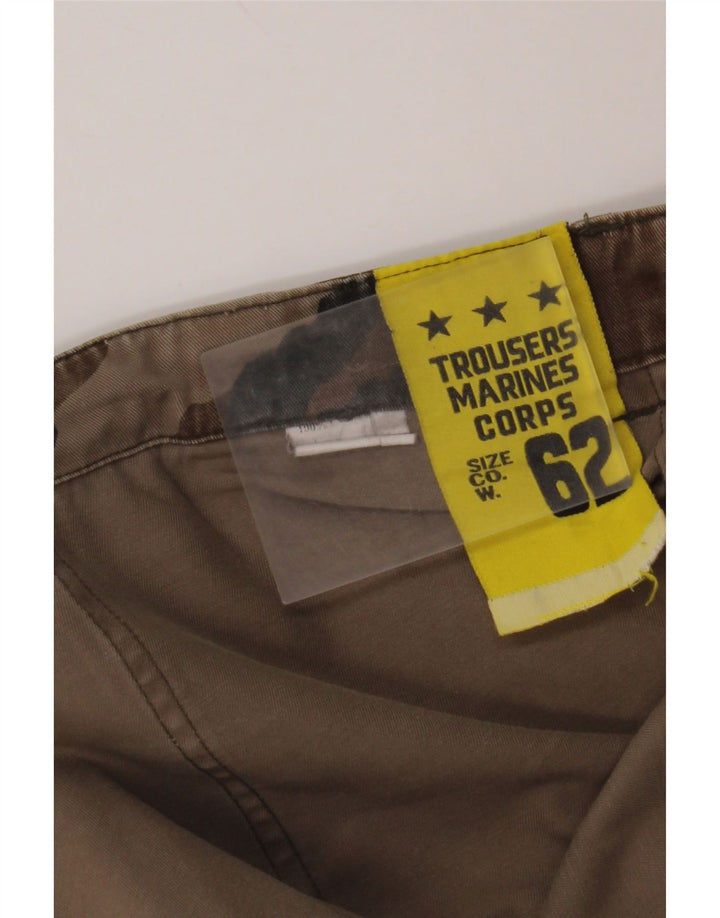 VINTAGE Mens Slim Cargo Trousers W44 L32 Brown Camouflage Cotton