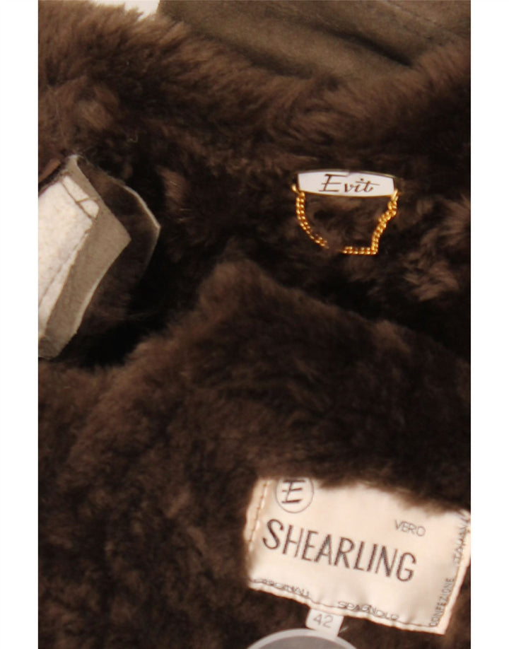 Vintage Womens Shearling Coat IT 42 Medium Grey Shearling