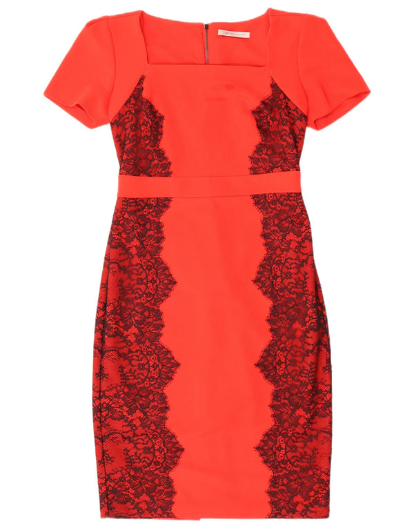 Marks & Spencer Womens Sheath Dress UK 12 Medium Red Floral Polyester
