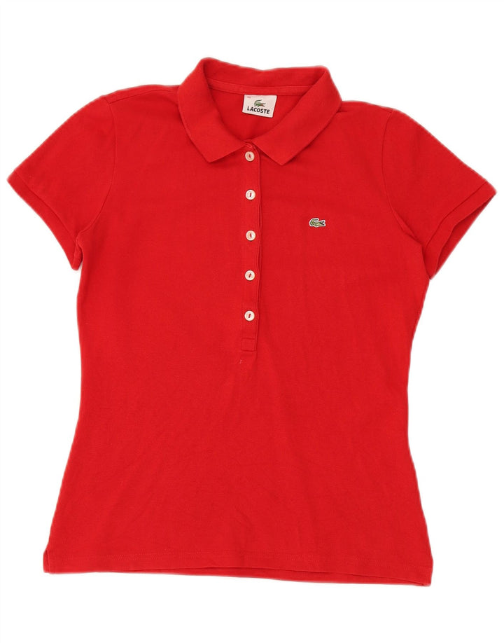 Lacoste Womens Polo Shirt Size 40 Medium Red Cotton