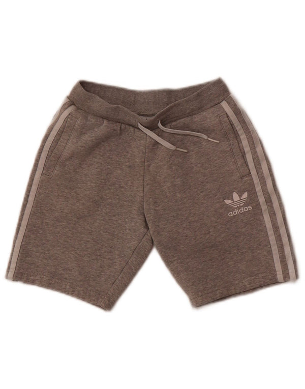 Adidas Boys Sport Shorts 8-9 Years Grey Cotton