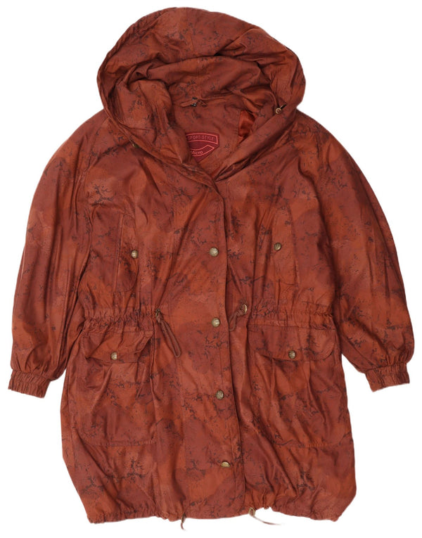 Incognito Womens Hooded Oversized Windbreaker Coat UK 18 XL Brown