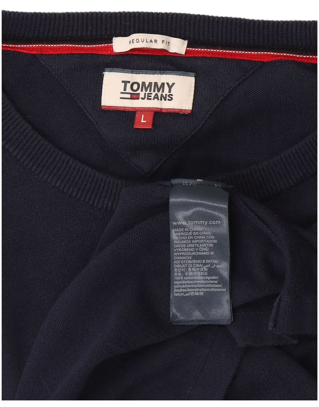 TOMMY HILFIGER Mens Regular Fit Graphic Sweatshirt Jumper Large Navy Blue