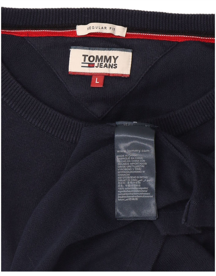 TOMMY HILFIGER Mens Regular Fit Graphic Sweatshirt Jumper Large Navy Blue