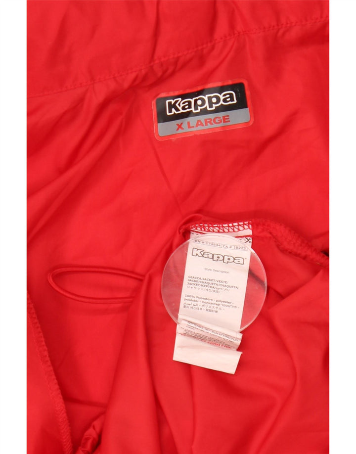 KAPPA Mens Hooded Rain Jacket UK 42 XL Red Polyester