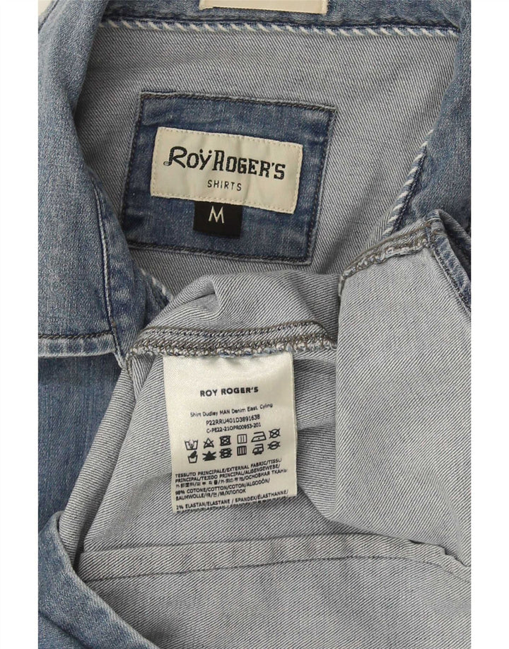 Roy Rogers Mens Denim Shirt Medium Blue Cotton