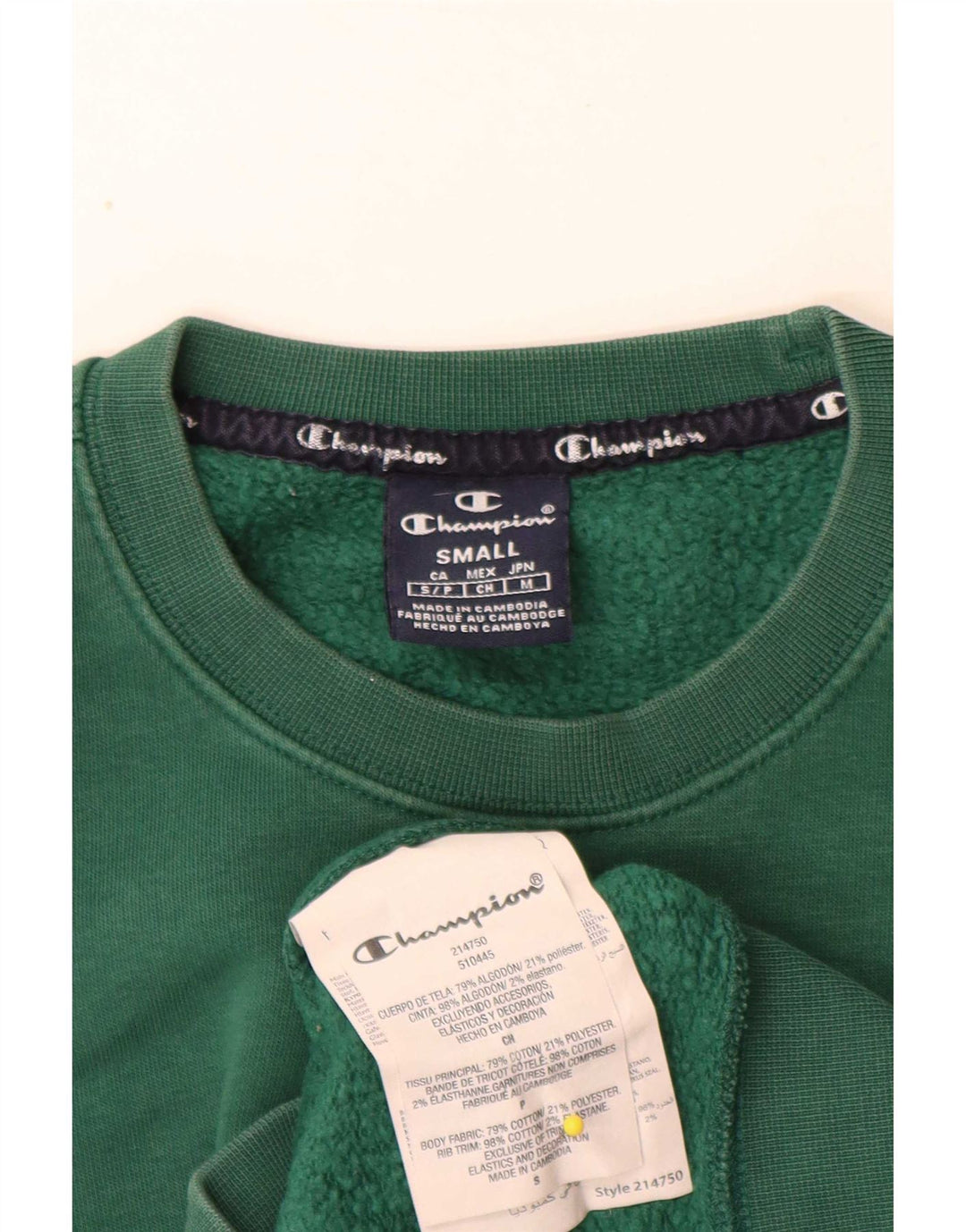 Champion Mens Regular Fit Sweatshirt Jumper Small Green Cotton