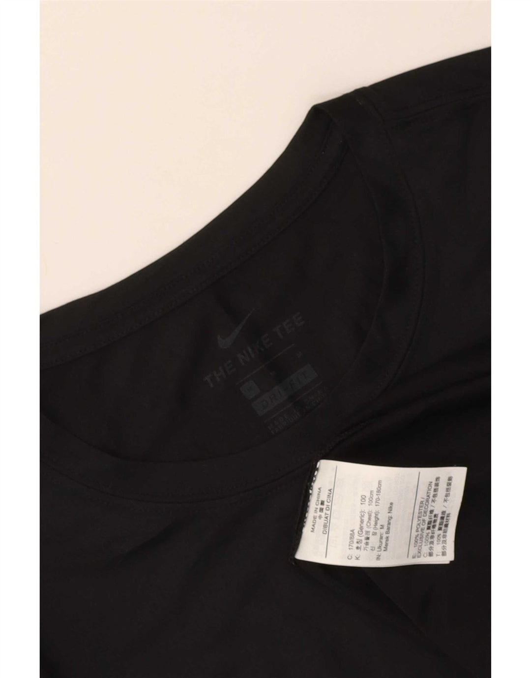 Nike Mens Dri Fit Top Long Sleeve Medium Black Polyester