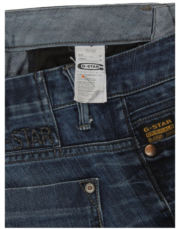 G-STAR Womens Low Waist Straight Jeans W27 L34 Blue Cotton