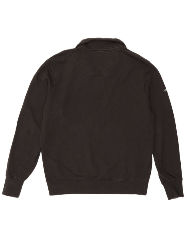 Superdry Mens Zip Neck Jumper Sweater XL Black Cotton