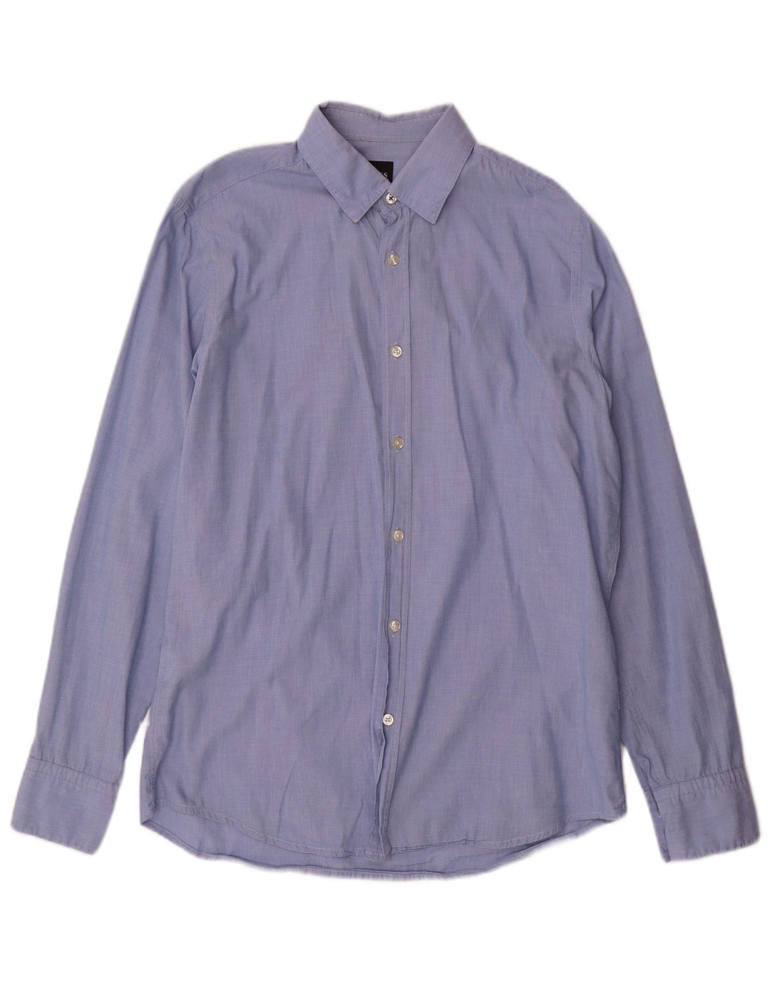 Hugo Boss Mens Regular Fit Shirt Medium Blue Cotton