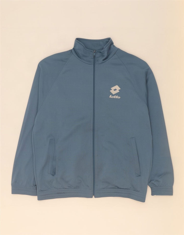 Lotto Mens Graphic Tracksuit Top Jacket Large Blue Colourblock