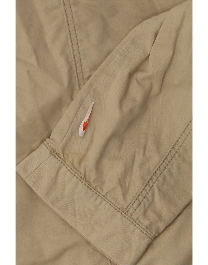 Zara Womens Bomber Jacket UK 12 Medium Beige Cotton