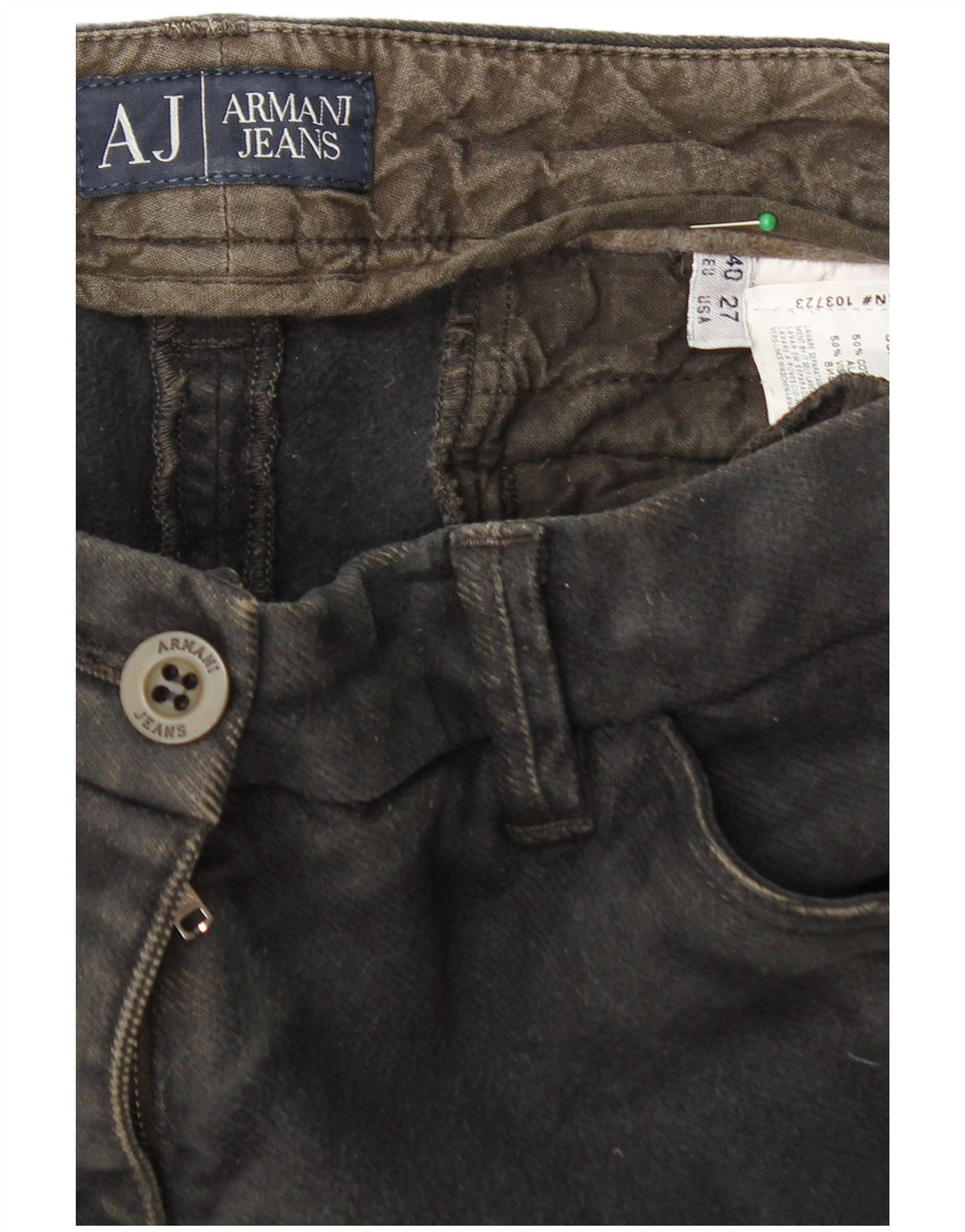 ARMANI Womens Slim Chino Trousers EU 40 Medium W27 L30 Black Cotton