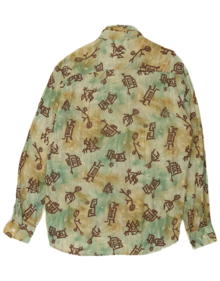 Vintage Mens Abstract Pattern Shirt Large Multicoloured Viscose