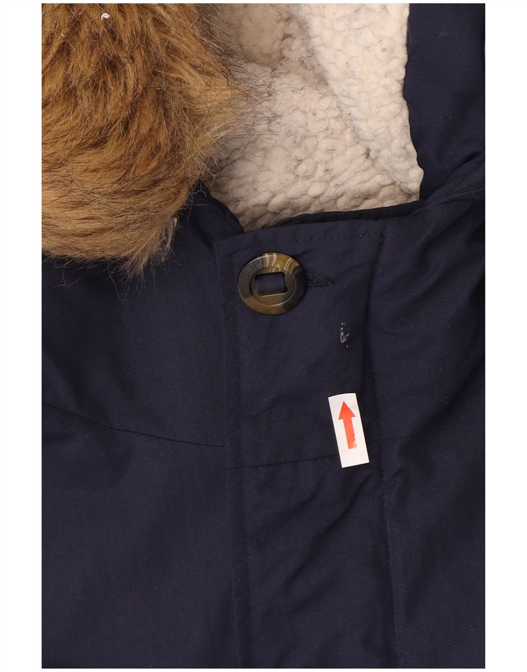 Superdry Mens Hooded Parka Jacket UK 38 Medium Navy Blue Nylon