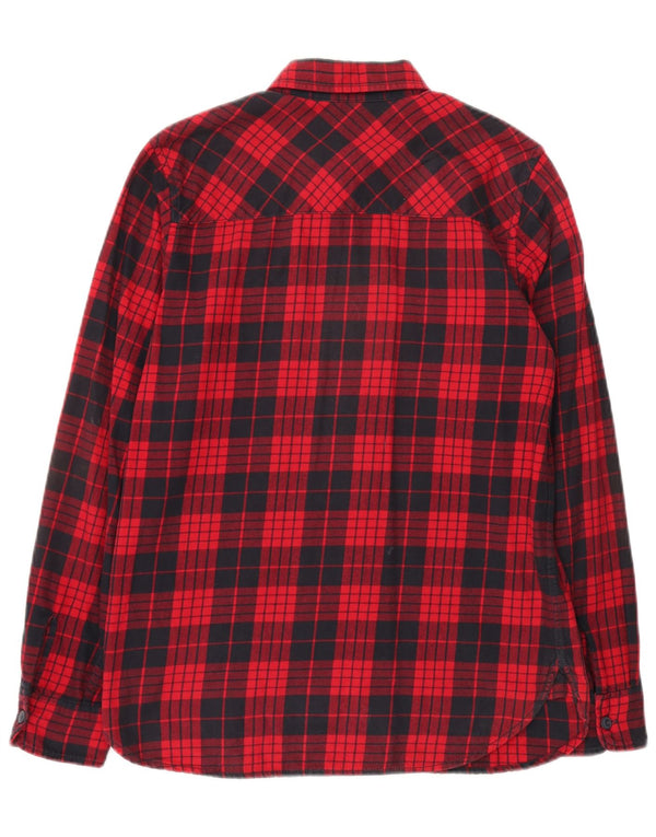 Carhartt Mens Flannel Shirt Small Red Plaid Cotton