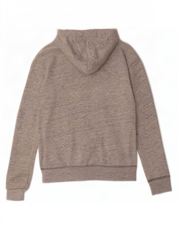 Hollister Womens Graphic Hoodie Jumper UK 6 XS Grey Flecked