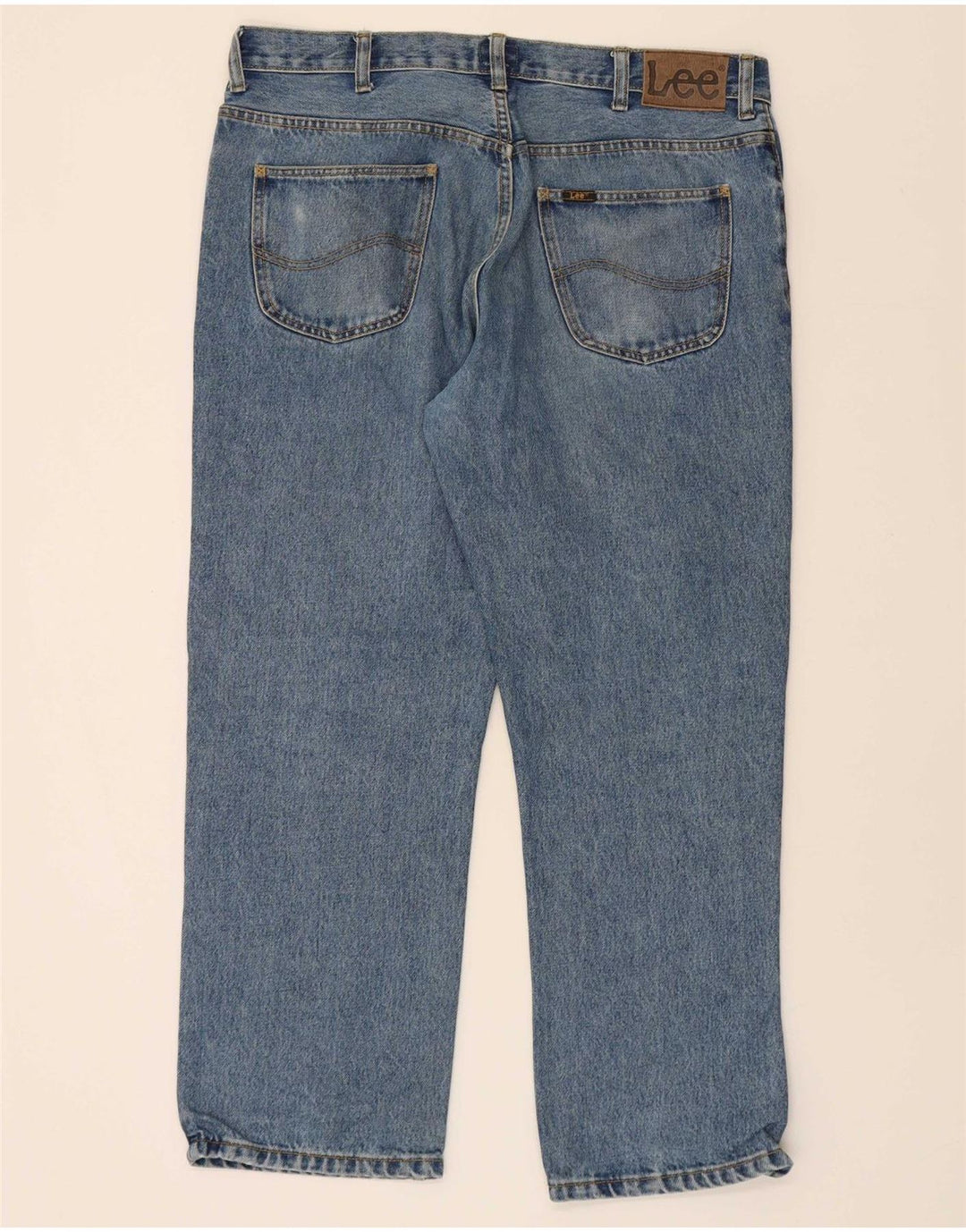 LEE Mens Brooklyn Straight Jeans W38 L27 Blue Cotton