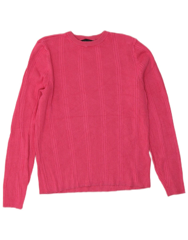 Marks & Spencer Womens Crew Neck Jumper Sweater UK 14 Medium Pink Viscose