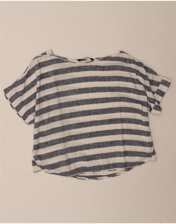 Zara Womens Oversized T-Shirt Top UK 14 Medium Blue Striped Nautical
