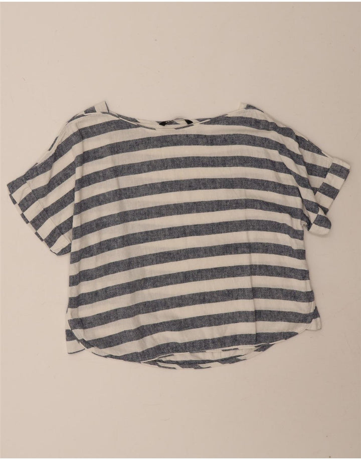 Zara Womens Oversized T-Shirt Top UK 14 Medium Blue Striped Nautical