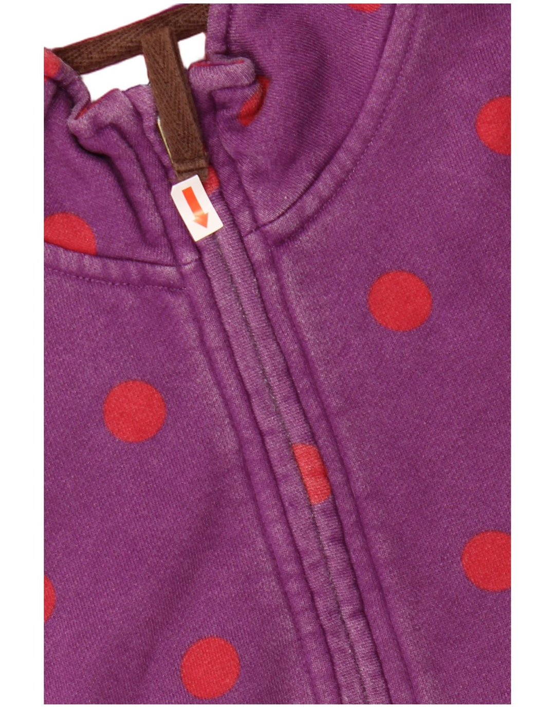 BODEN Womens Zip Neck Sweatshirt Jumper UK 12 Medium Purple Polka Dot
