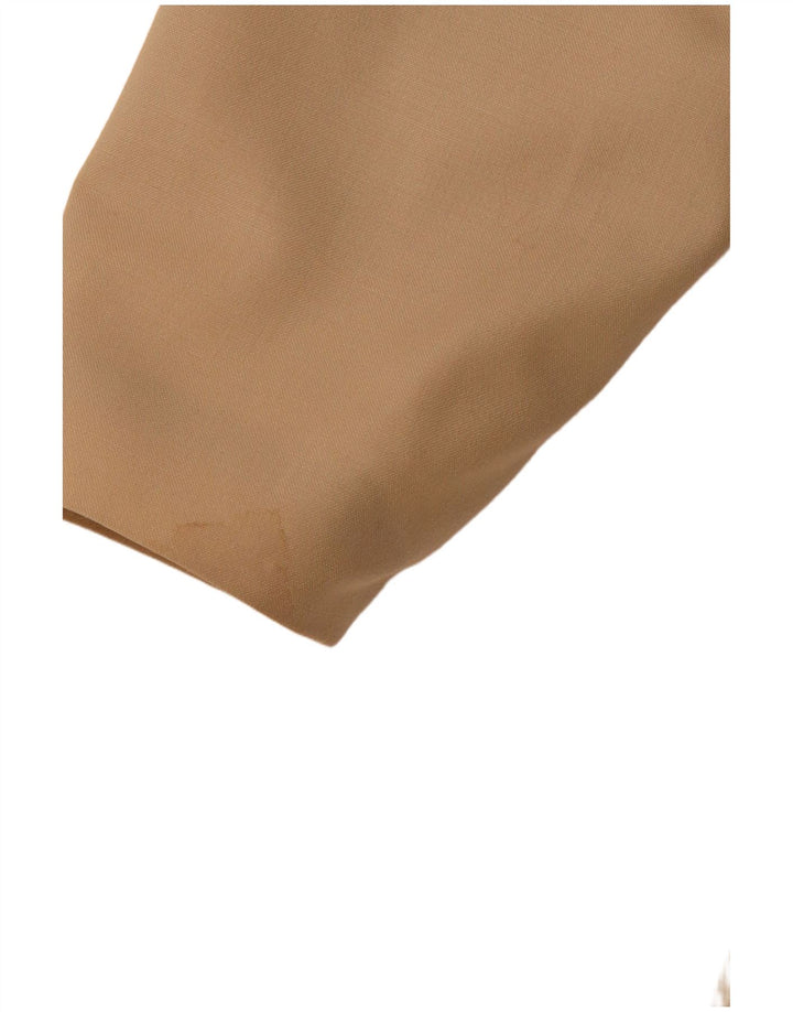 VINTAGE Womens Double Breasted Blazer Jacket IT 44 Medium Beige Wool