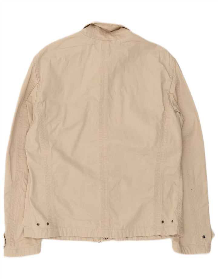 Invicta Mens Bomber Jacket UK 40 Large Beige Cotton