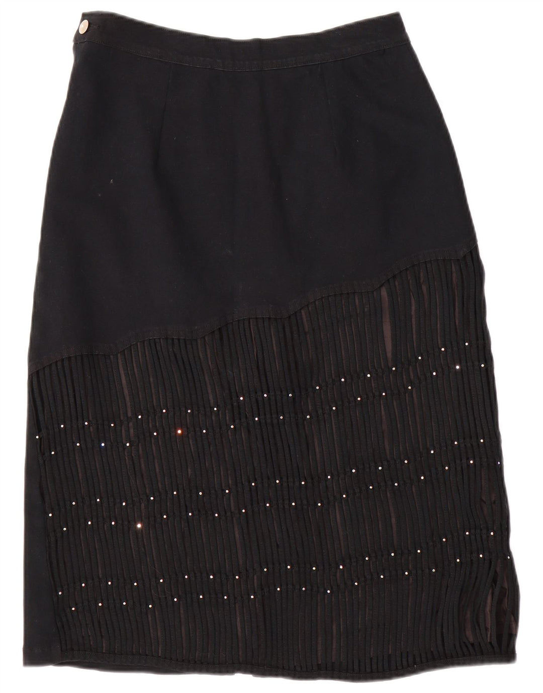 VINTAGE Womens Denim Skirt W30 Medium Black