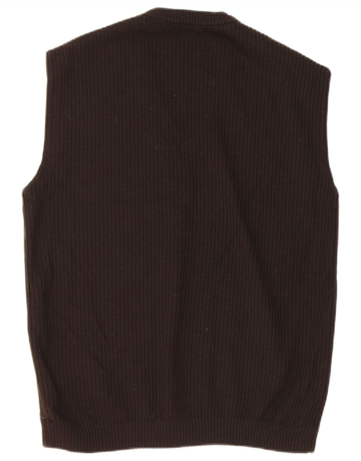 Vintage Mens Suede Vest Tank Top IT 48 Small Brown