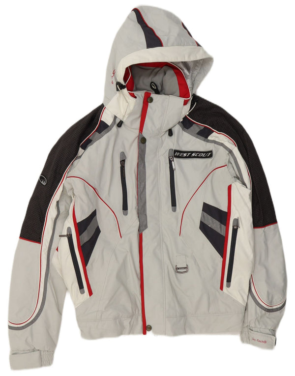 West Scout Mens Loose Fit Ski Jacket UK 36 Small Grey Colourblock Polyester