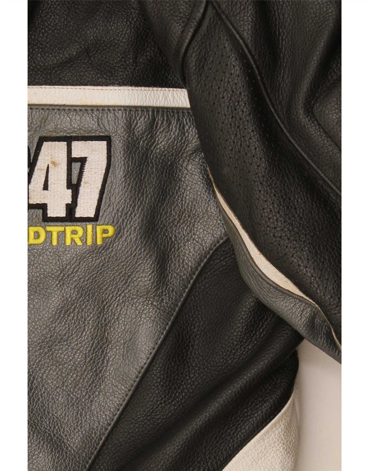 Arlen Ness Mens Graphic Biker Jacket Size 54 Large Grey Motorcycle