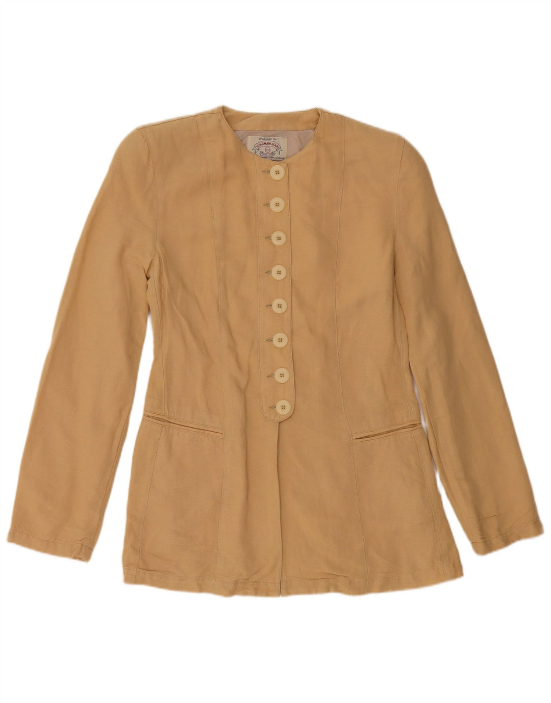 ARMANI JEANS Womens Blazer Jacket IT 40 Small Beige Viscose